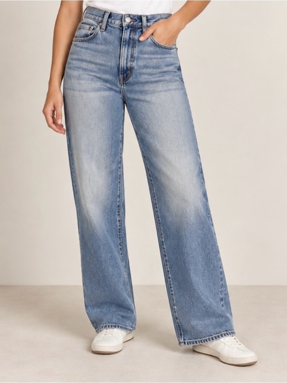 Madewell The Perfect Vintage Wide Leg Jeans Size 27 Blue Denim
